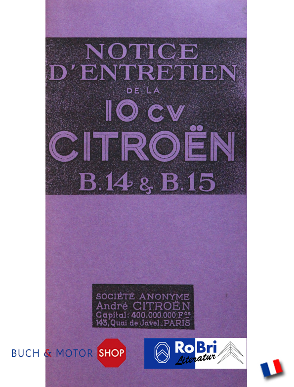 Citroën 10CV B14 et B15 Notice d'entretien